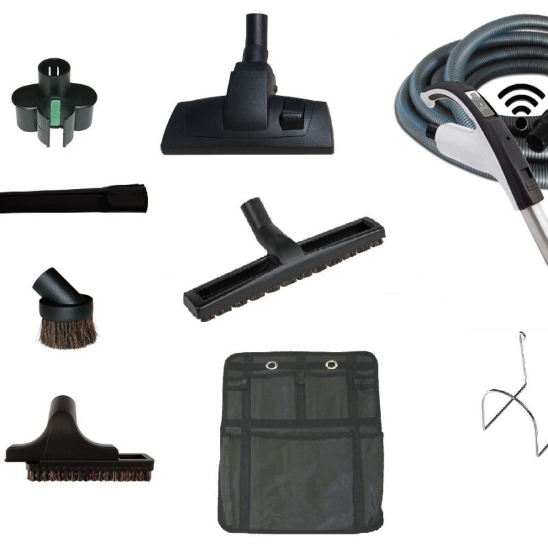 Set de nettoyage Deluxe 'Poussière' avec flexible de 9.10m et poignée à cran d'arrêt et commande Wifi + accessoires, sans récepteur