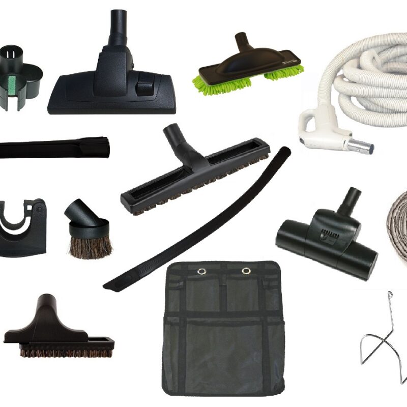 Set de nettoyage Premium Elite 'Poussière' avec Flexible 9,1m à poignée ergonomique à cran d'arrêt et bouton ON/OFF + accessoires