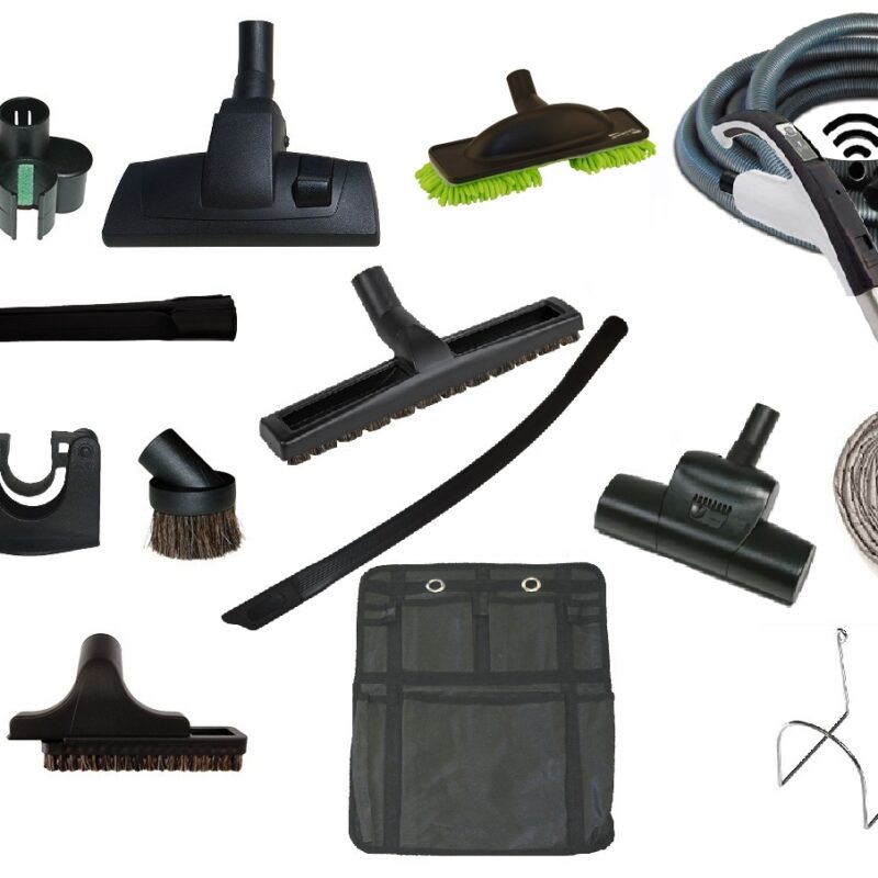 Set de nettoyage Premium Elite 'Poussière' avec flexible de 10,6 m, poignée à cran d'arrêt et commande Wifi + accessoires