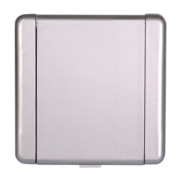 Prise carrée en métal - gris argent